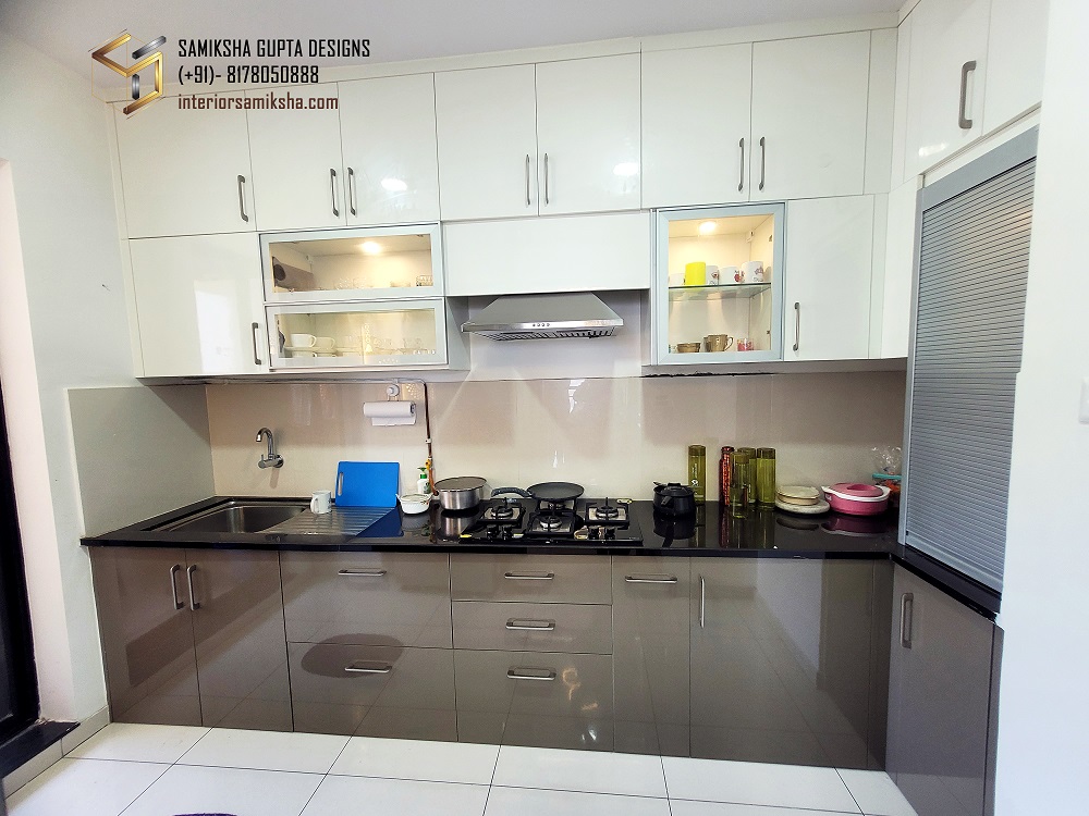 grey and white kitchen