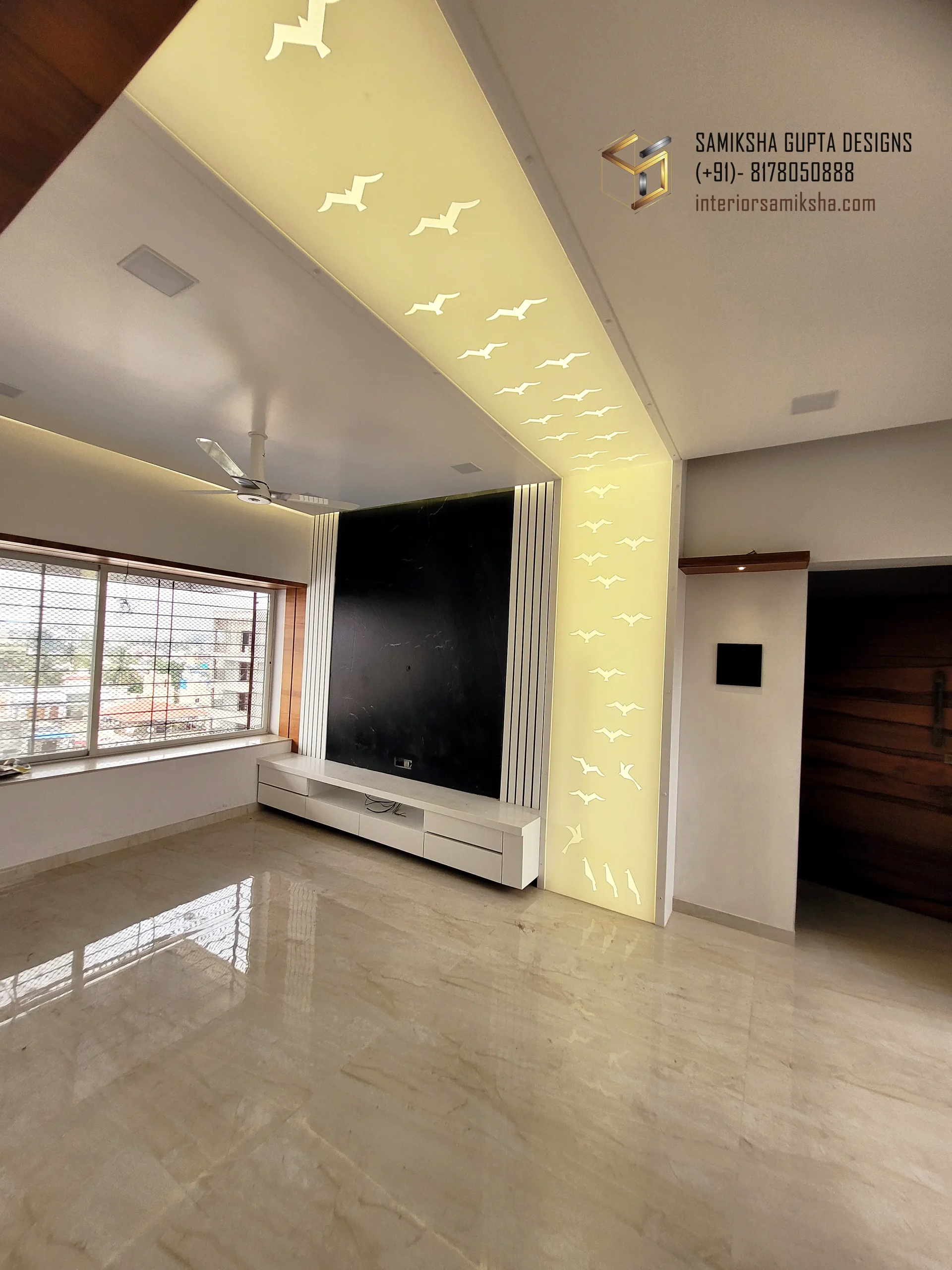 LCD wall with corian panel